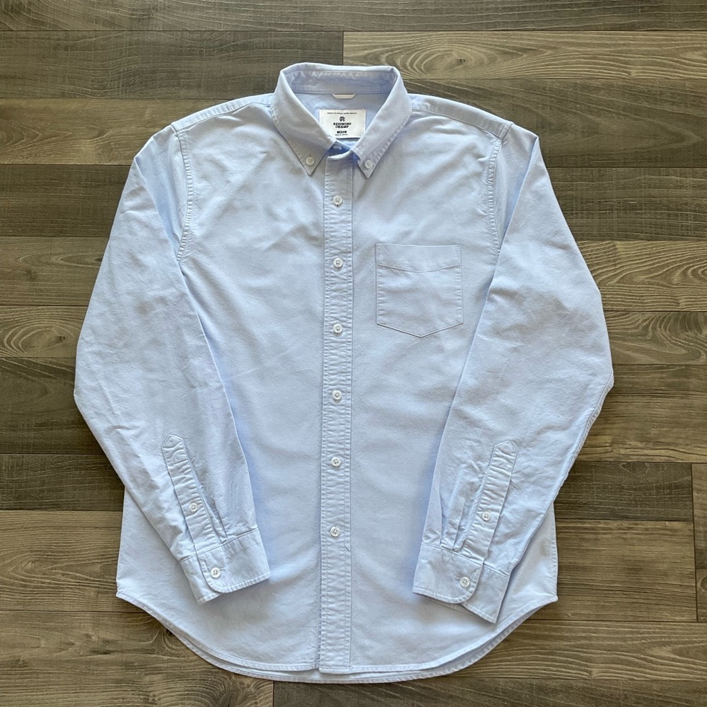 Reigning Champ Oxford Windsor Cotton Shirt Men’s MEDIUM Light Blue RC-8000